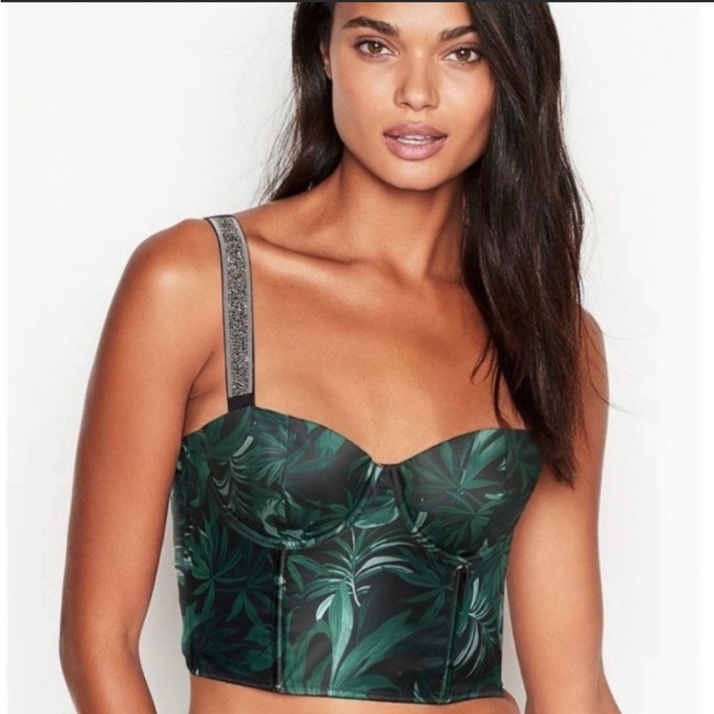 NWOT Victoria’s Secret Very Sexy Palm Leaf Balconette Bra and bling thong